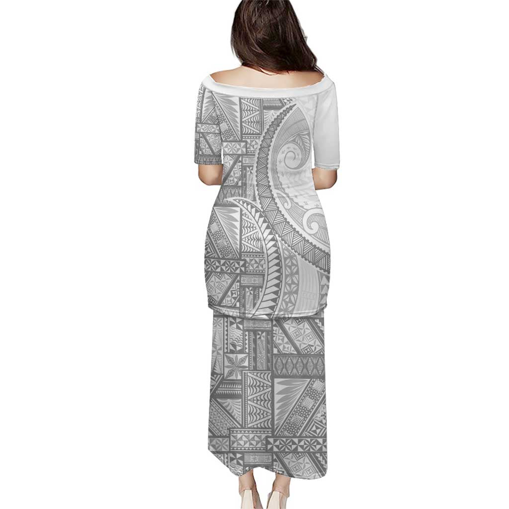 Tonga White Sunday Puletasi Lotu Tamaiti Ngatu Tribal - Polynesian Pride