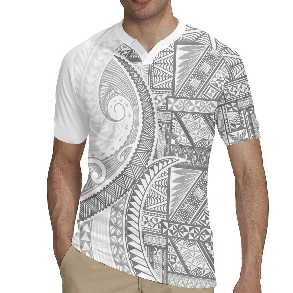 Tonga White Sunday Rugby Jersey Lotu Tamaiti Ngatu Tribal - Polynesian Pride