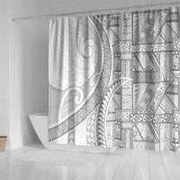 Tonga White Sunday Shower Curtain Lotu Tamaiti Ngatu Tribal - Polynesian Pride