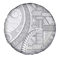 Tonga White Sunday Spare Tire Cover Lotu Tamaiti Ngatu Tribal - Polynesian Pride
