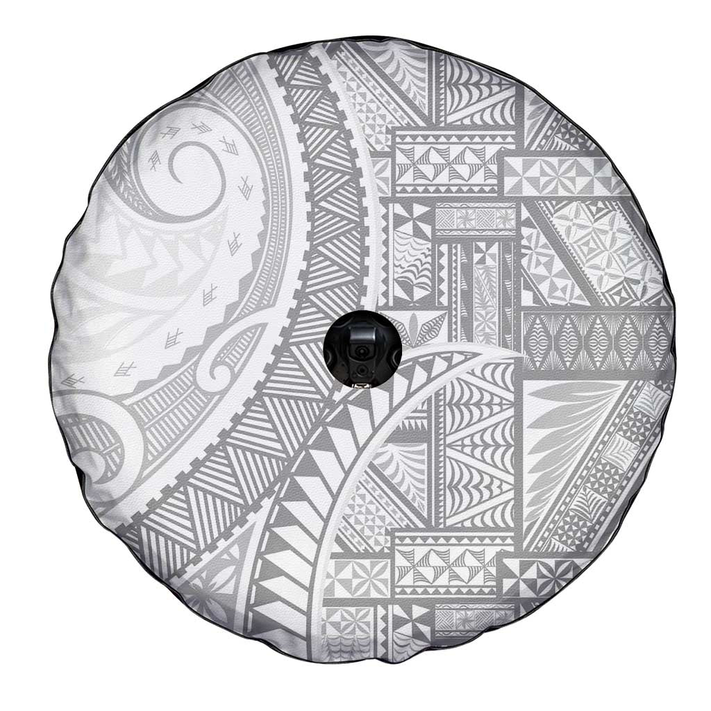 Tonga White Sunday Spare Tire Cover Lotu Tamaiti Ngatu Tribal - Polynesian Pride