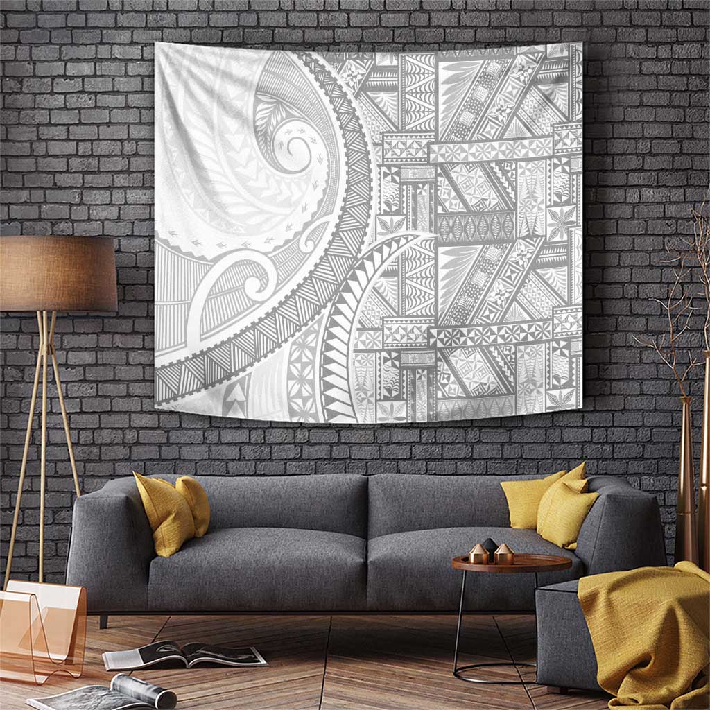 Tonga White Sunday Tapestry Lotu Tamaiti Ngatu Tribal - Polynesian Pride