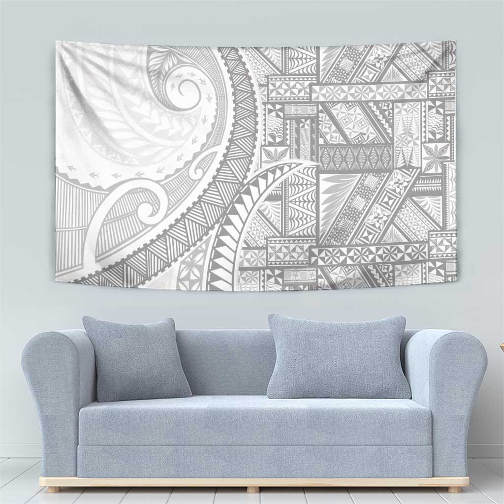 Tonga White Sunday Tapestry Lotu Tamaiti Ngatu Tribal - Polynesian Pride