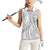Tonga White Sunday Women Sleeveless Polo Shirt Lotu Tamaiti Ngatu Tribal - Polynesian Pride