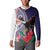 American Samoa Bald Eagle Personalized Button Sweatshirt Polynesian Teuila Flowers - Polynesian Pride