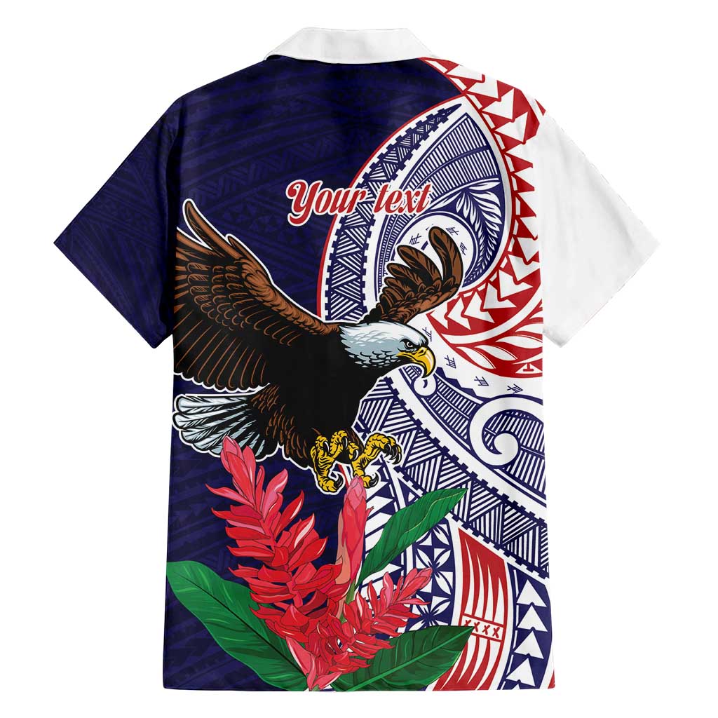 American Samoa Bald Eagle Personalized Family Matching Summer Maxi Dress and Hawaiian Shirt Polynesian Teuila Flowers - Polynesian Pride