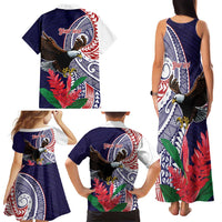 American Samoa Bald Eagle Personalized Family Matching Tank Maxi Dress and Hawaiian Shirt Polynesian Teuila Flowers - Polynesian Pride