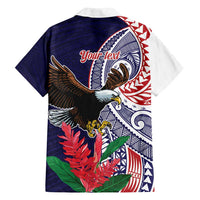 American Samoa Bald Eagle Personalized Family Matching Tank Maxi Dress and Hawaiian Shirt Polynesian Teuila Flowers - Polynesian Pride