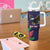 American Samoa Bald Eagle Personalized Tumbler With Handle Polynesian Teuila Flowers - Polynesian Pride