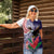 American Samoa Bald Eagle Personalized Women Polo Shirt Polynesian Teuila Flowers - Polynesian Pride