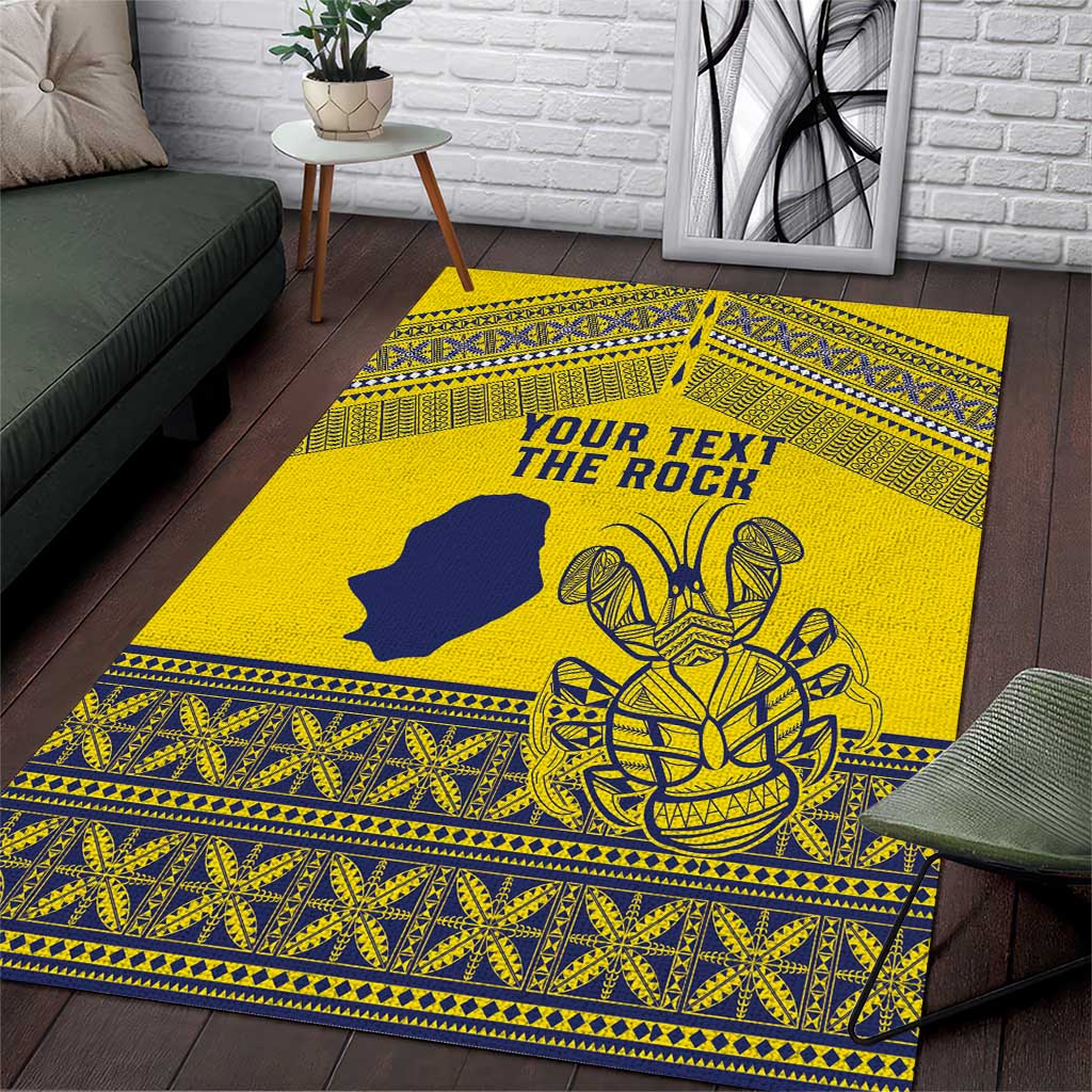 Niue Crab Personalised Area Rug Niuean Hiapo Pattern - Polynesian Pride