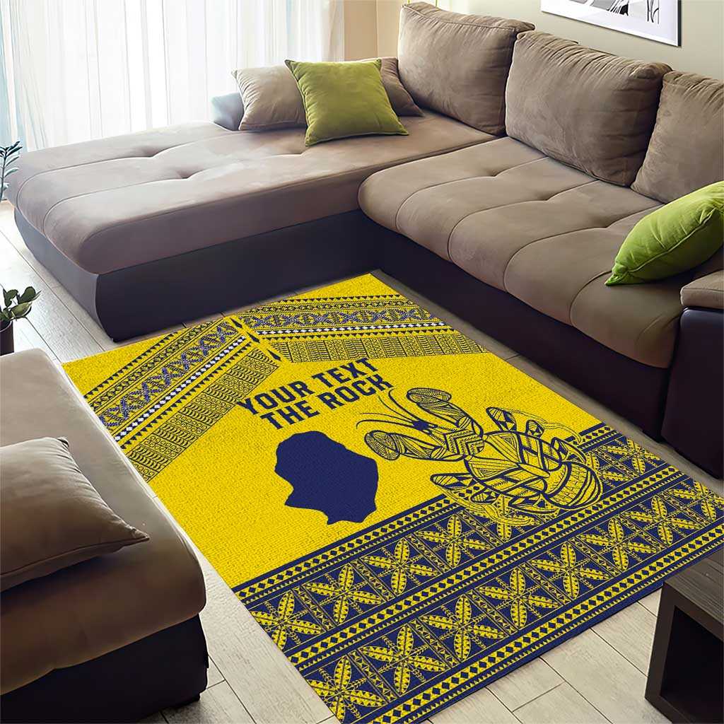 Niue Crab Personalised Area Rug Niuean Hiapo Pattern - Polynesian Pride