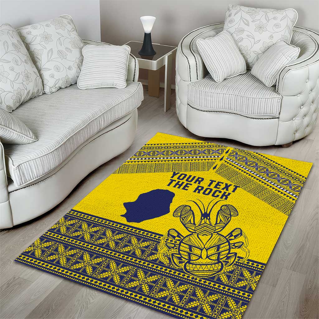 Niue Crab Personalised Area Rug Niuean Hiapo Pattern - Polynesian Pride