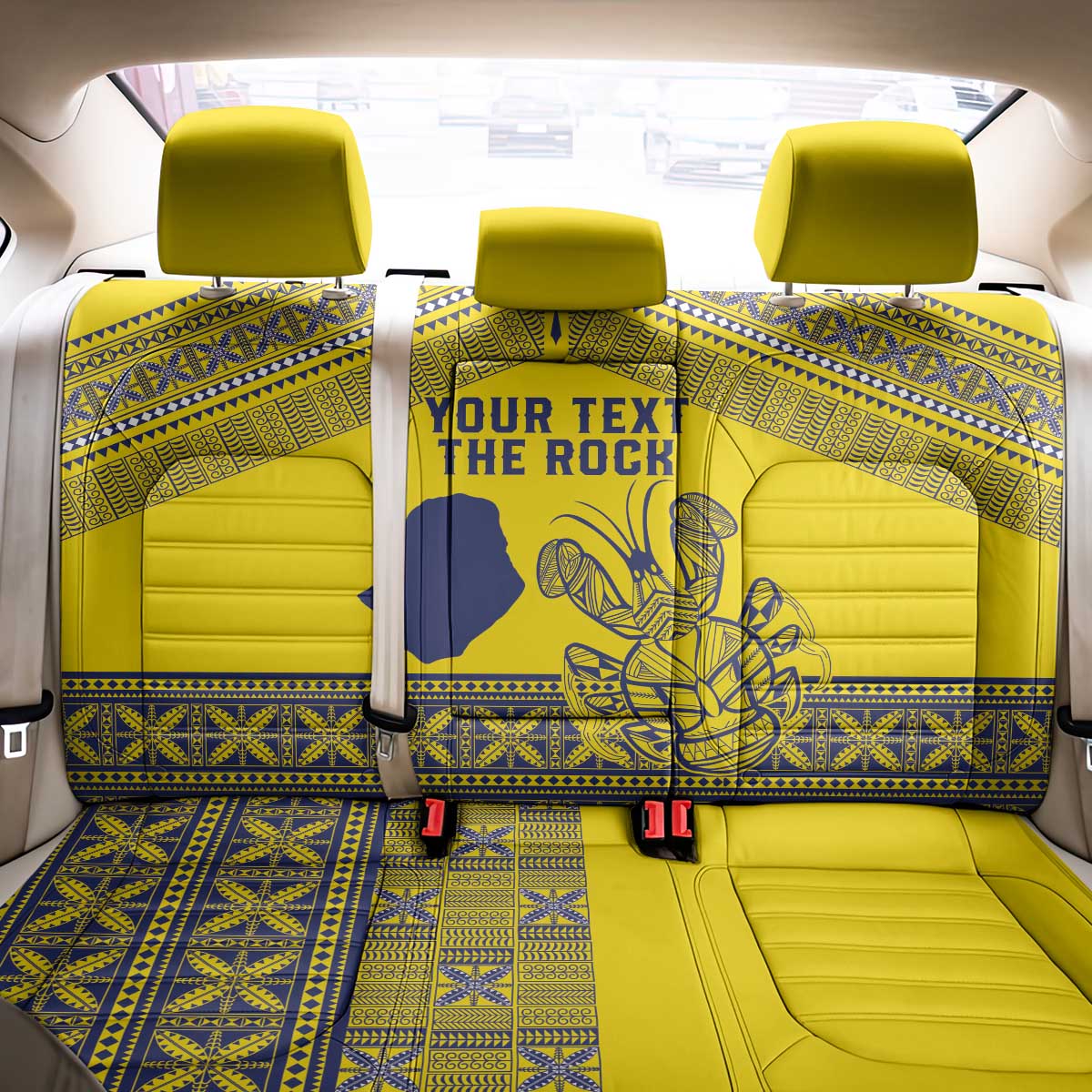 Niue Crab Personalised Back Car Seat Cover Niuean Hiapo Pattern - Polynesian Pride