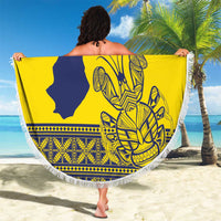 Niue Crab Personalised Beach Blanket Niuean Hiapo Pattern - Polynesian Pride