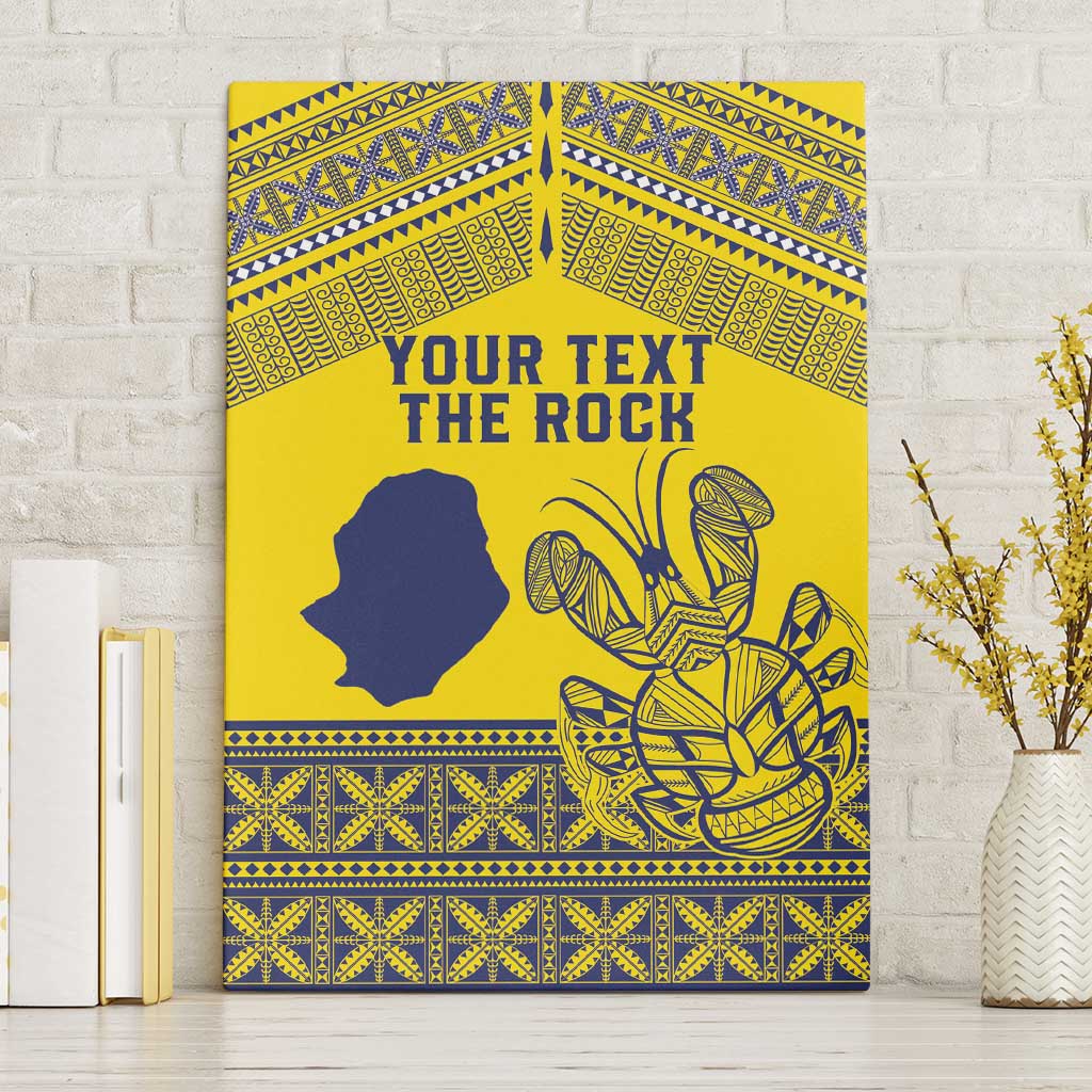 Niue Crab Personalised Canvas Wall Art Niuean Hiapo Pattern - Polynesian Pride