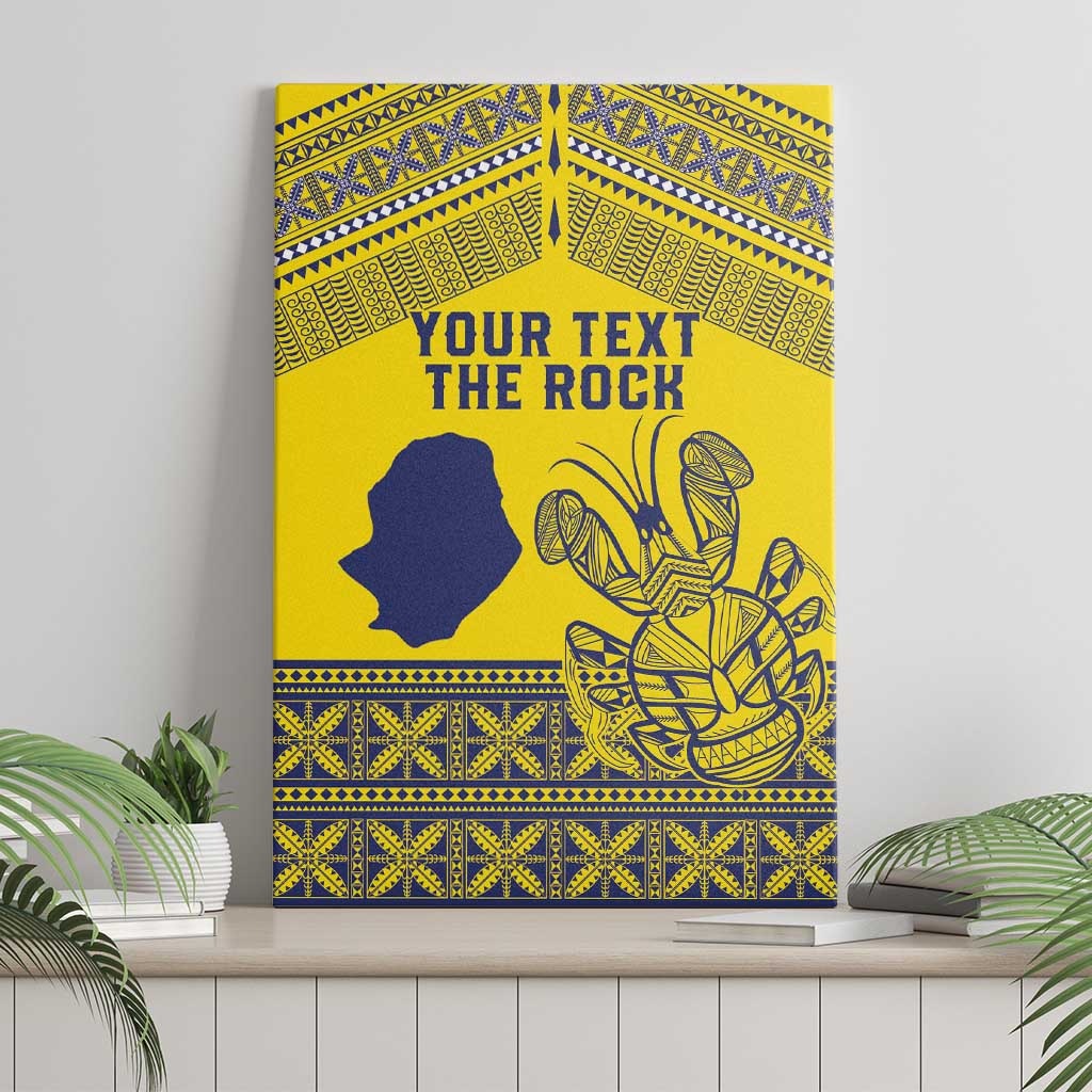 Niue Crab Personalised Canvas Wall Art Niuean Hiapo Pattern - Polynesian Pride