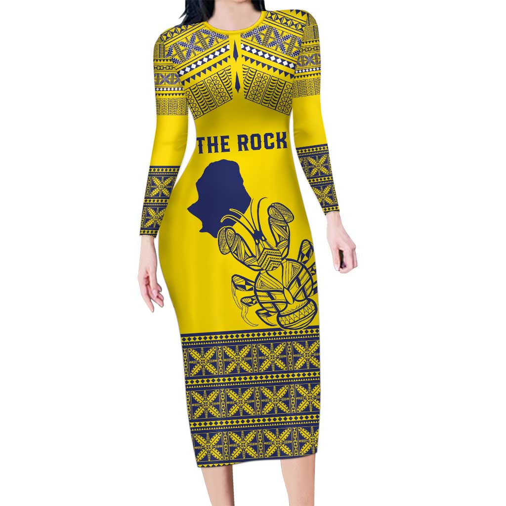 Niue Crab Personalised Family Matching Long Sleeve Bodycon Dress and Hawaiian Shirt Niuean Hiapo Pattern - Polynesian Pride