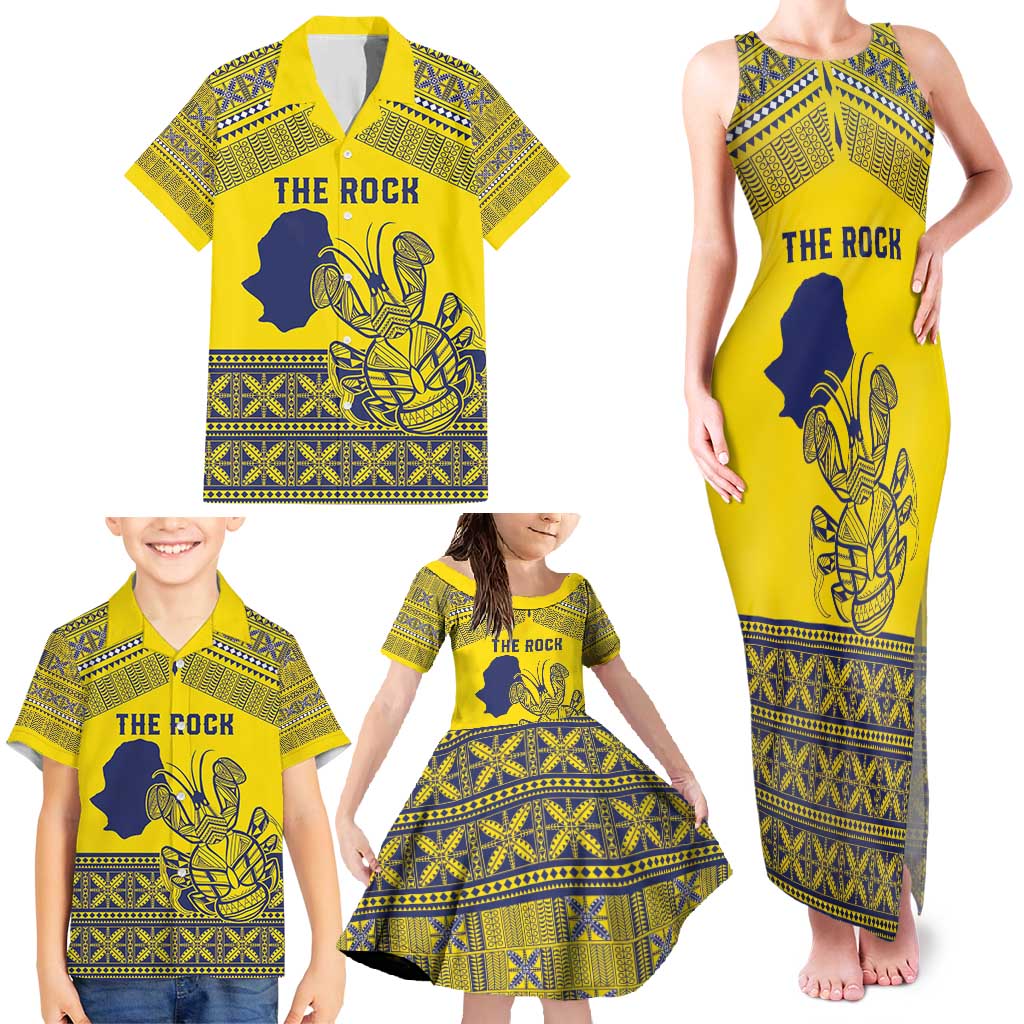Niue Crab Personalised Family Matching Tank Maxi Dress and Hawaiian Shirt Niuean Hiapo Pattern - Polynesian Pride