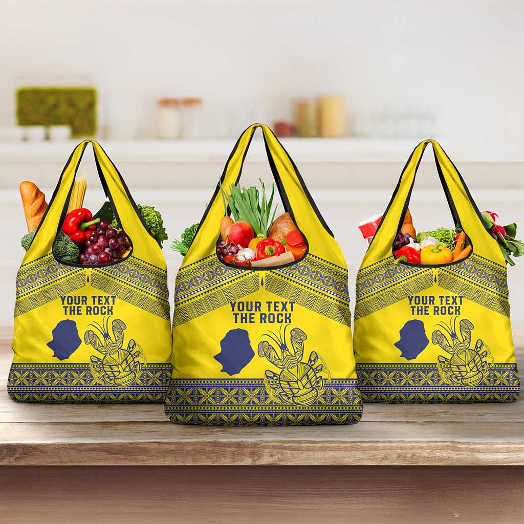 Niue Crab Personalised Grocery Bag Niuean Hiapo Pattern - Polynesian Pride