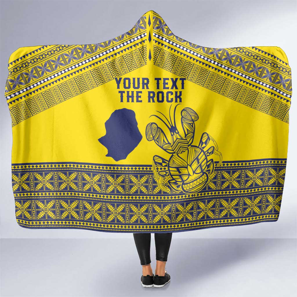 Niue Crab Personalised Hooded Blanket Niuean Hiapo Pattern LT9 One Size Gold - Polynesian Pride