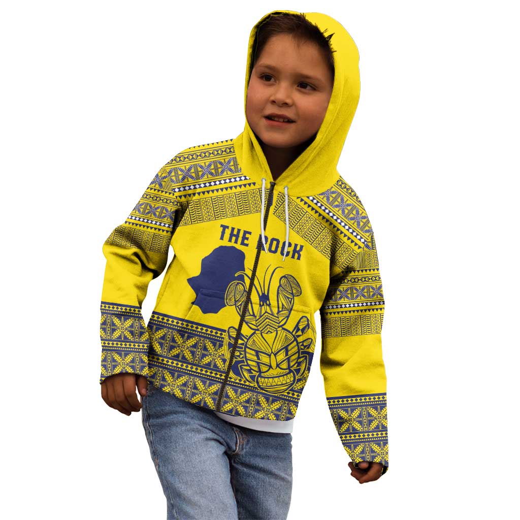 Niue Crab Personalised Kid Hoodie Niuean Hiapo Pattern - Polynesian Pride