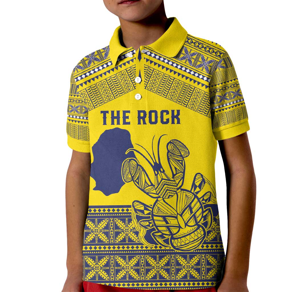 Niue Crab Personalised Kid Polo Shirt Niuean Hiapo Pattern - Polynesian Pride