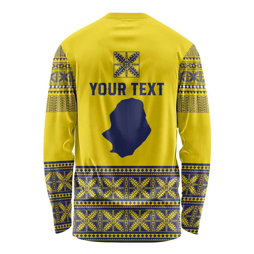 Niue Crab Personalised Long Sleeve Shirt Niuean Hiapo Pattern - Polynesian Pride