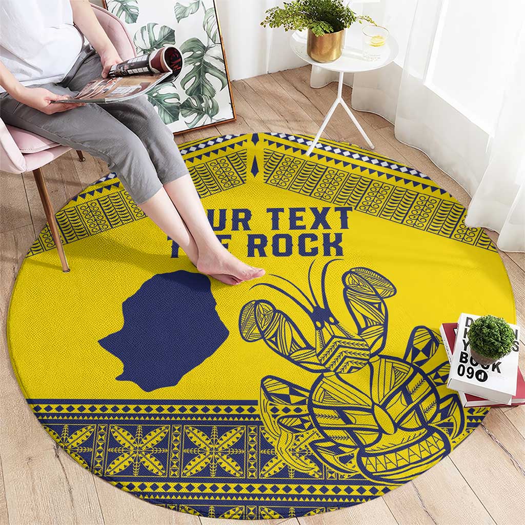 Niue Crab Personalised Round Carpet Niuean Hiapo Pattern - Polynesian Pride