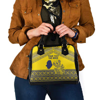 Niue Crab Personalised Shoulder Handbag Niuean Hiapo Pattern - Polynesian Pride