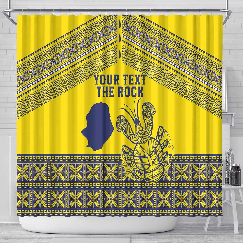 Niue Crab Personalised Shower Curtain Niuean Hiapo Pattern - Polynesian Pride