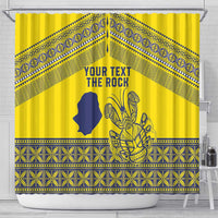 Niue Crab Personalised Shower Curtain Niuean Hiapo Pattern - Polynesian Pride