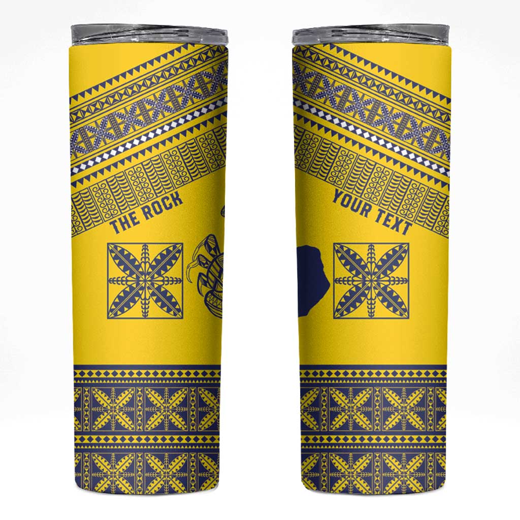 Niue Crab Personalised Skinny Tumbler Niuean Hiapo Pattern - Polynesian Pride