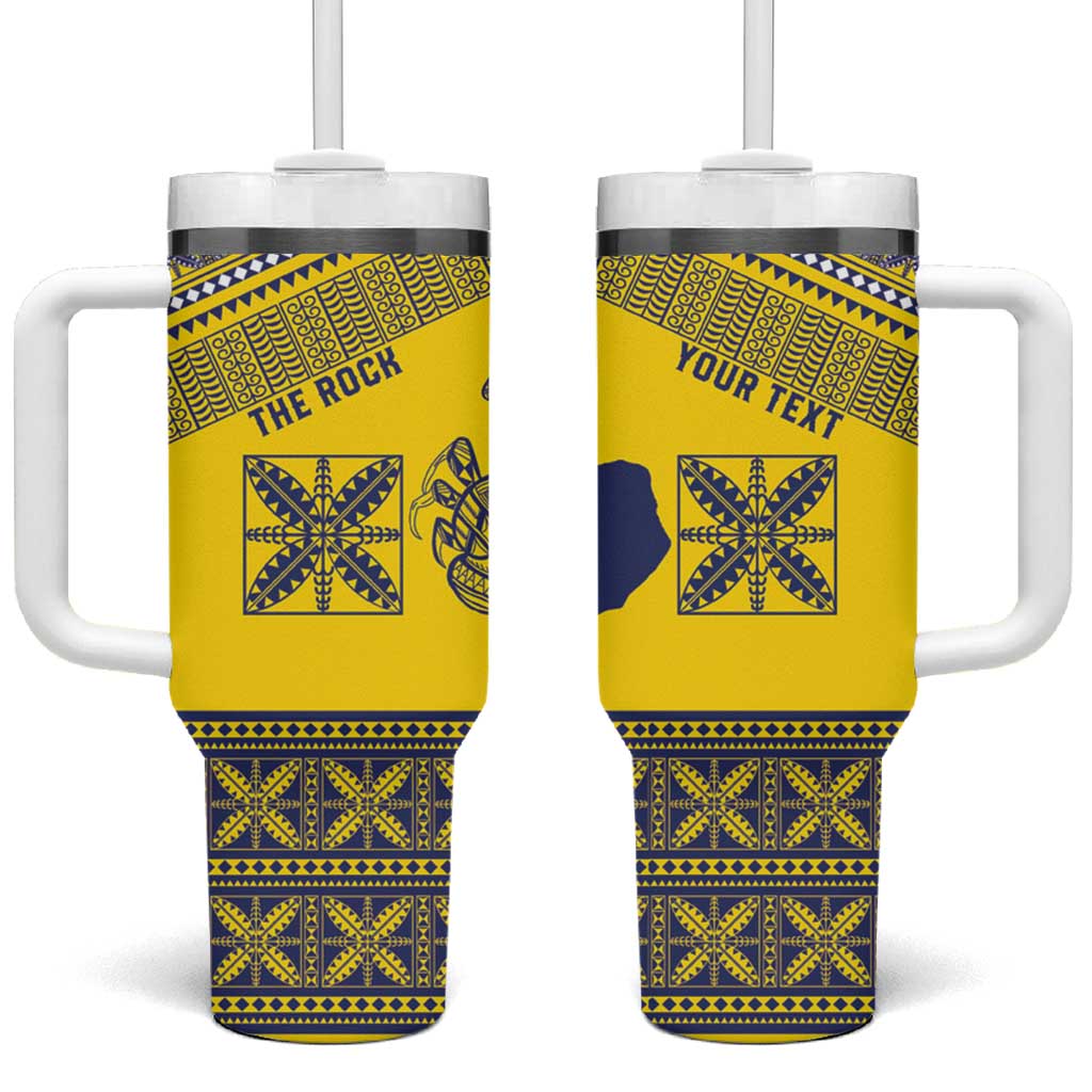 Niue Crab Personalised Tumbler With Handle Niuean Hiapo Pattern - Polynesian Pride