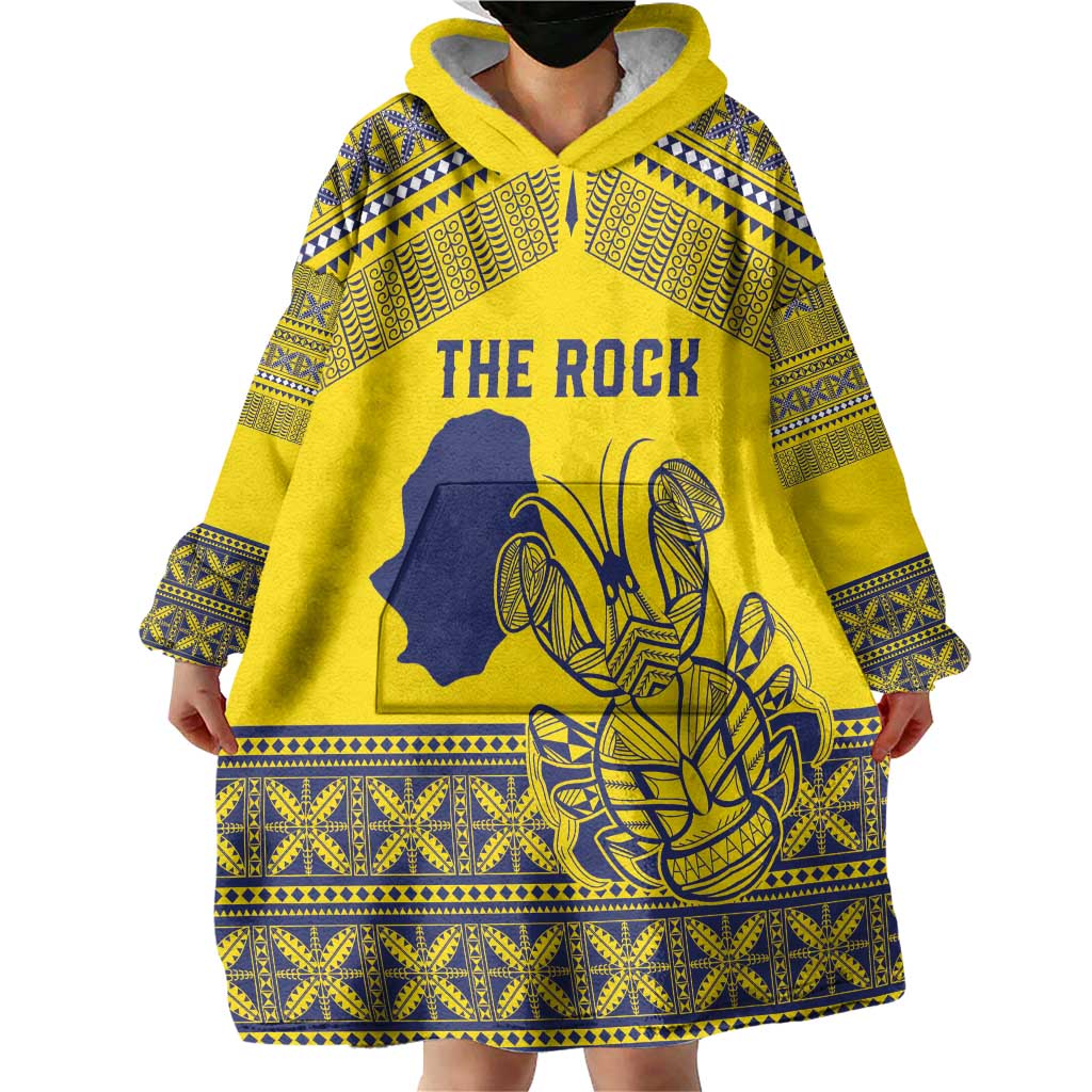 Niue Crab Personalised Wearable Blanket Hoodie Niuean Hiapo Pattern - Polynesian Pride