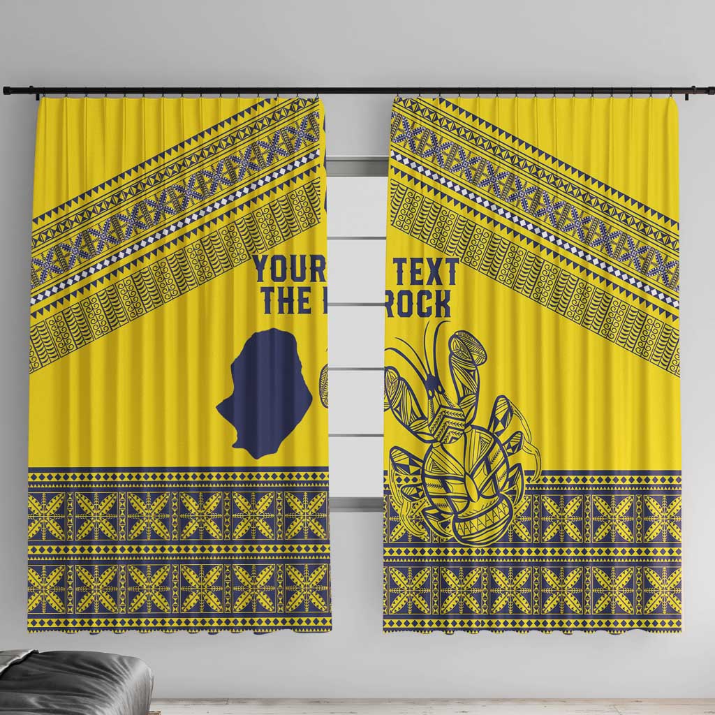 Niue Crab Personalised Window Curtain Niuean Hiapo Pattern LT9 With Hooks Gold - Polynesian Pride