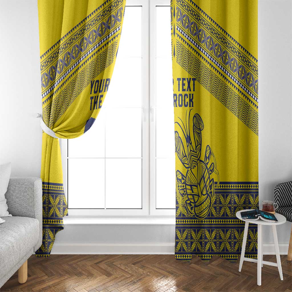 Niue Crab Personalised Window Curtain Niuean Hiapo Pattern - Polynesian Pride
