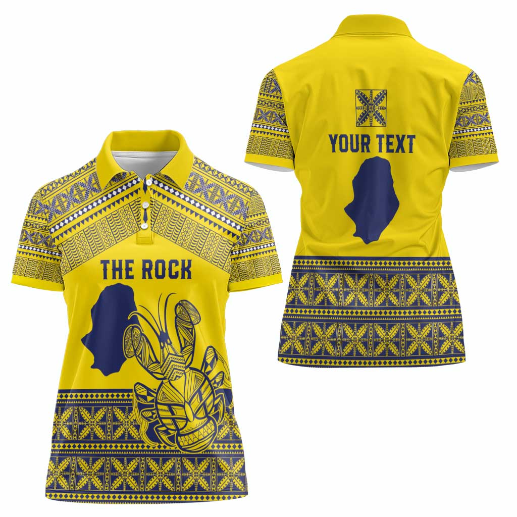 Niue Crab Personalised Women Polo Shirt Niuean Hiapo Pattern - Polynesian Pride