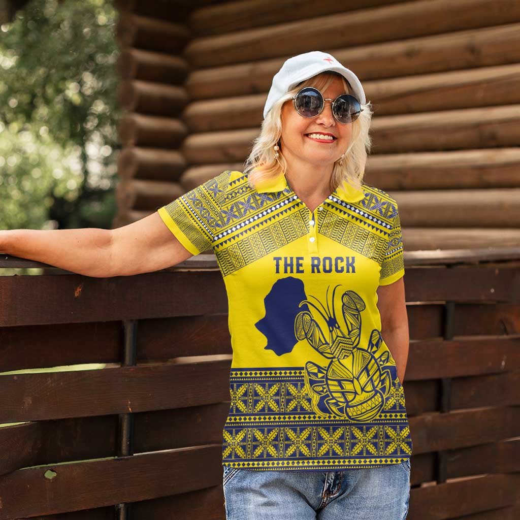 Niue Crab Personalised Women Polo Shirt Niuean Hiapo Pattern - Polynesian Pride