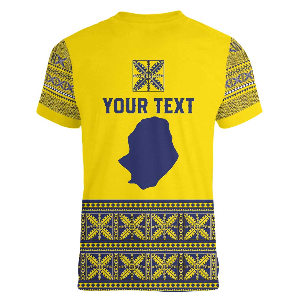 Niue Crab Personalised Women V-Neck T-Shirt Niuean Hiapo Pattern - Polynesian Pride