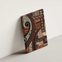 Vintage Samoa Siapo Mamanu Canvas Wall Art Brown Samoan Tapa Motif - Polynesian Pride