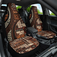 Vintage Samoa Siapo Mamanu Car Seat Cover Brown Samoan Tapa Motif - Polynesian Pride