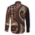 Vintage Samoa Siapo Mamanu Family Matching Puletasi and Hawaiian Shirt Brown Samoan Tapa Motif - Polynesian Pride