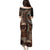 Vintage Samoa Siapo Mamanu Family Matching Puletasi and Hawaiian Shirt Brown Samoan Tapa Motif - Polynesian Pride