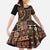 Vintage Samoa Siapo Mamanu Family Matching Summer Maxi Dress and Hawaiian Shirt Brown Samoan Tapa Motif - Polynesian Pride