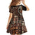 Vintage Samoa Siapo Mamanu Family Matching Summer Maxi Dress and Hawaiian Shirt Brown Samoan Tapa Motif - Polynesian Pride