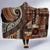 Vintage Samoa Siapo Mamanu Hooded Blanket Brown Samoan Tapa Motif - Polynesian Pride