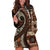 Vintage Samoa Siapo Mamanu Hoodie Dress Brown Samoan Tapa Motif - Polynesian Pride
