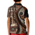 Vintage Samoa Siapo Mamanu Kid Polo Shirt Brown Samoan Tapa Motif - Polynesian Pride