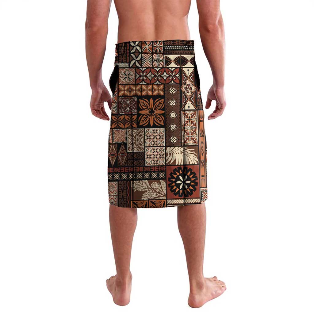 Vintage Samoa Siapo Mamanu Lavalava Brown Samoan Tapa Motif - Polynesian Pride